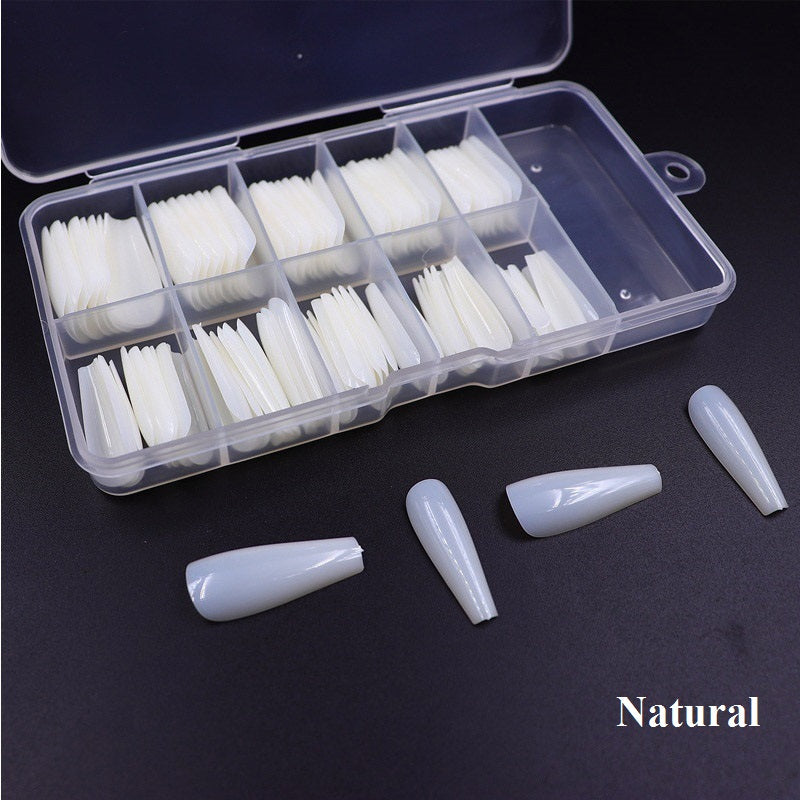 100/500pcs/Bag False Ballerina Natural/Transparent Coffin Fake Nails Manicure Nails for Extension & Protection Nail Art