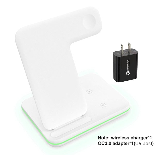 Wireless Charger Stand 15W, Qi Fast Charging Station, Dock for Apple Watch, iWatch 7 AirPods, iPhone