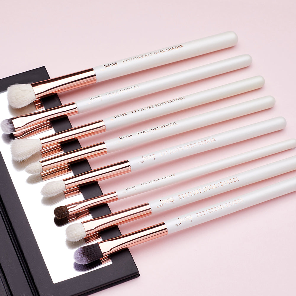 Professional Makeup brushes set, 6- 25pcs Makeup brush Natural Synthetic Foundation Powder Highlighter Pearl White T215