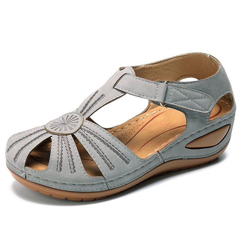 Sommer-Damensandalen, Damenschuhe mit weichem Boden, Plateausandalen, Gladiator-Absätze