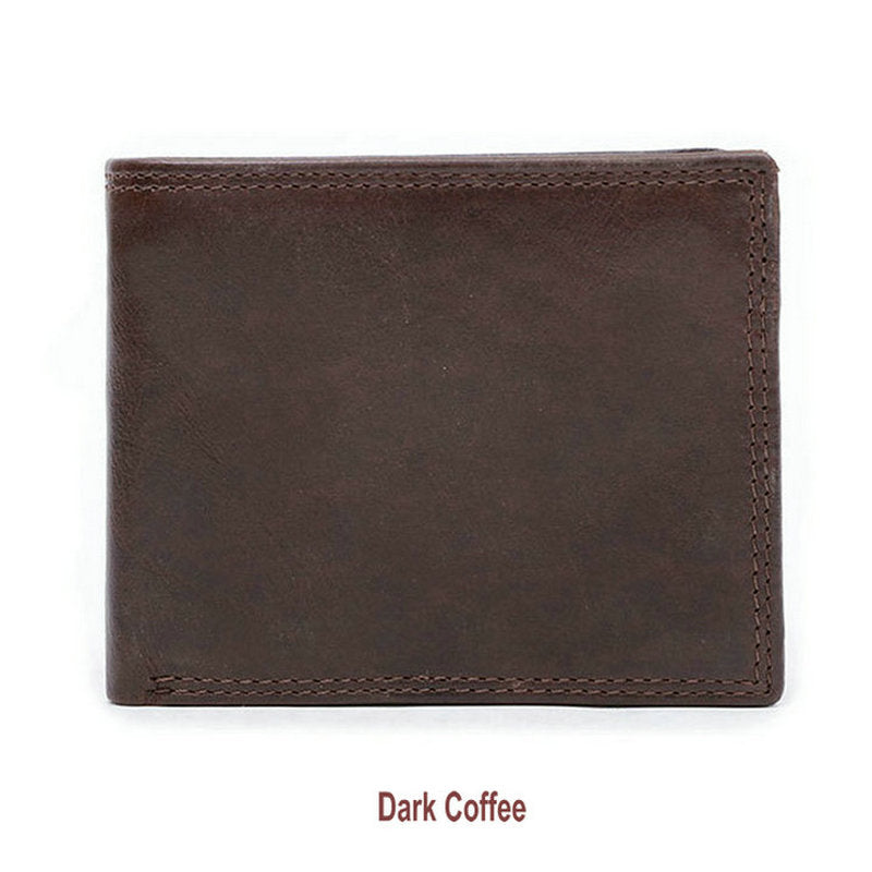 Genuine Leather Men Wallets, Coin Pocket, Vintage Male Purse, RFID Blocking Genuine Leather Men Wallet, Card Holder