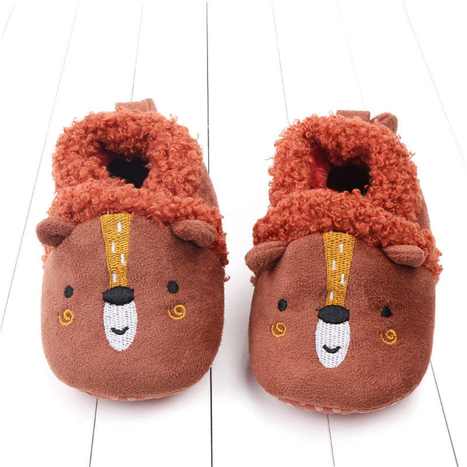 Baby Shoes Adorable Infant Slippers Toddler Baby Boy Girl Knit Crib Shoes Cute Cartoon Anti-slip Prewalker Baby Slippers