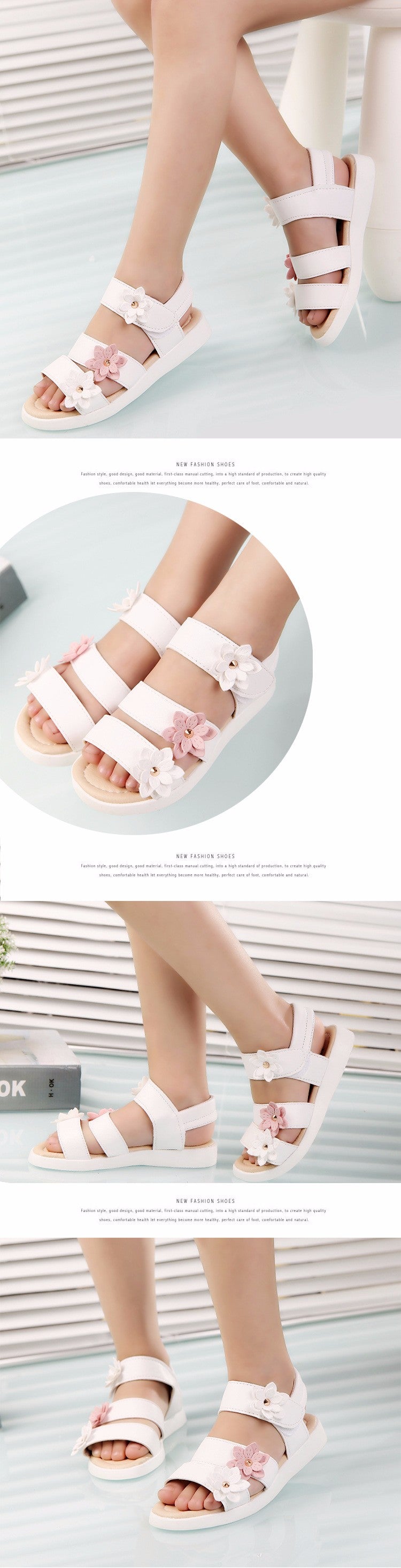 Summer Floral Princess Sandals for Girls - Stylish Gladiator Design with Sweet Softness and High Quality