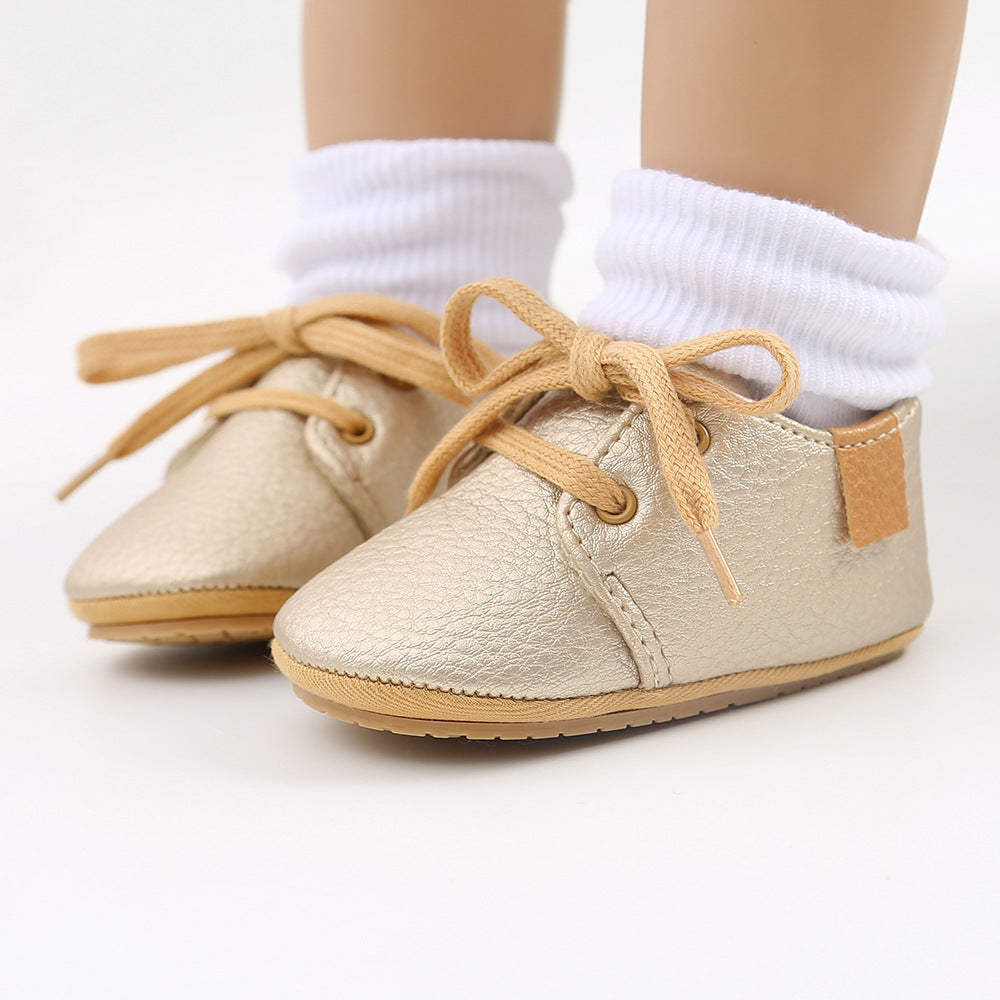 New Baby Shoes Retro Leather Boy Girl Shoes Multicolor Toddler Rubber Sole Anti-slip First Walkers Infant Newborn Moccasins