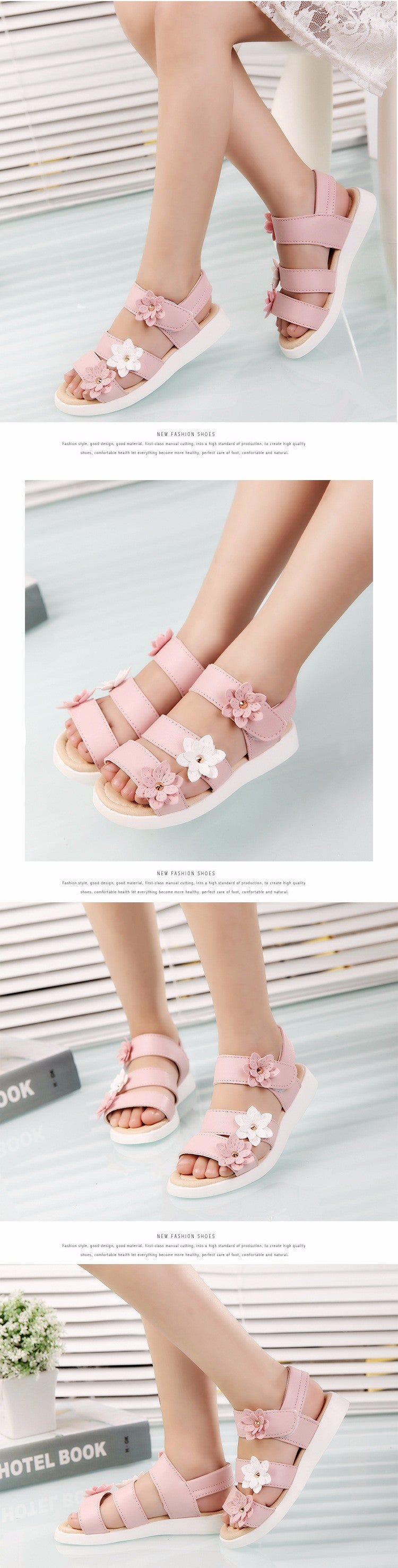 Sommerliche Prinzessinnen-Sandalen mit Blumenmuster für Mädchen – stilvolles Gladiator-Design mit süßer Weichheit und hoher Qualität