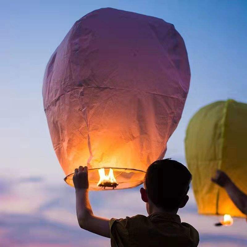 100 lanternes en papier ballon à Air chaud, lanternes flottantes, mariage, fête, lanternes chinoises volantes 