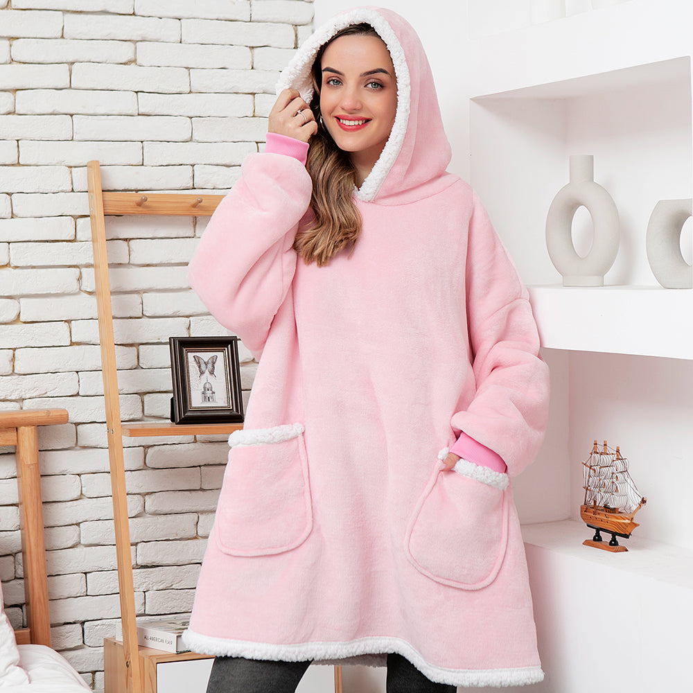 Oversized Hoodies Sweatshirt Women Winter Hoodies Fleece Blanket With Sleeves Pullover Oversize Women Hoody Sweatshirts