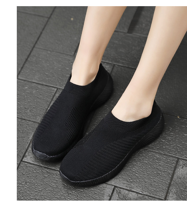 Women Vulcanized Shoes: High-Quality Slip-On Sneakers and Flats for Comfortable Walking and LoafingWalking Flat