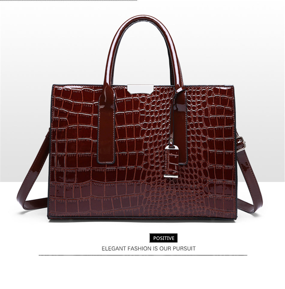 Leather Women Bags, Crocodile Female Crossbody Shoulder Hand Bags, Women High Quality Handbags