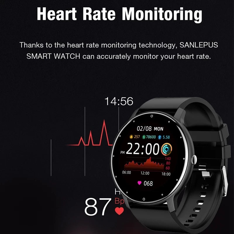 Montre intelligente hommes plein écran tactile Sport Fitness montre IP67 étanche Bluetooth Smartwatch hommes