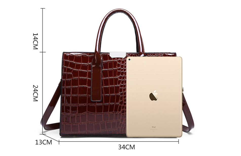 Leather Women Bags, Crocodile Female Crossbody Shoulder Hand Bags, Women High Quality Handbags