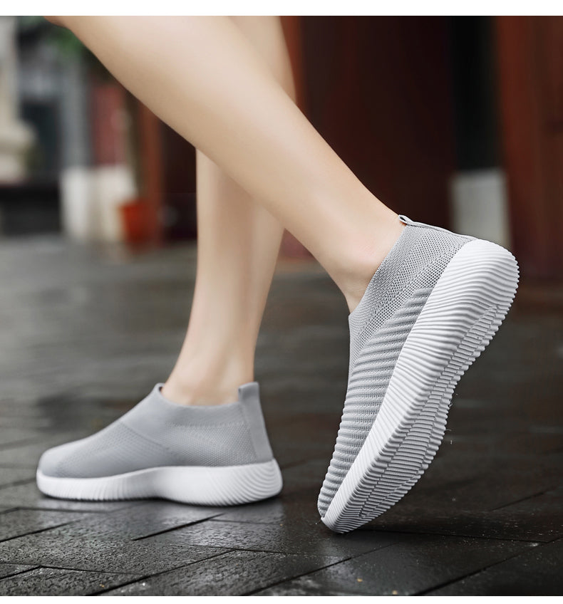 Women Vulcanized Shoes: High-Quality Slip-On Sneakers and Flats for Comfortable Walking and LoafingWalking Flat