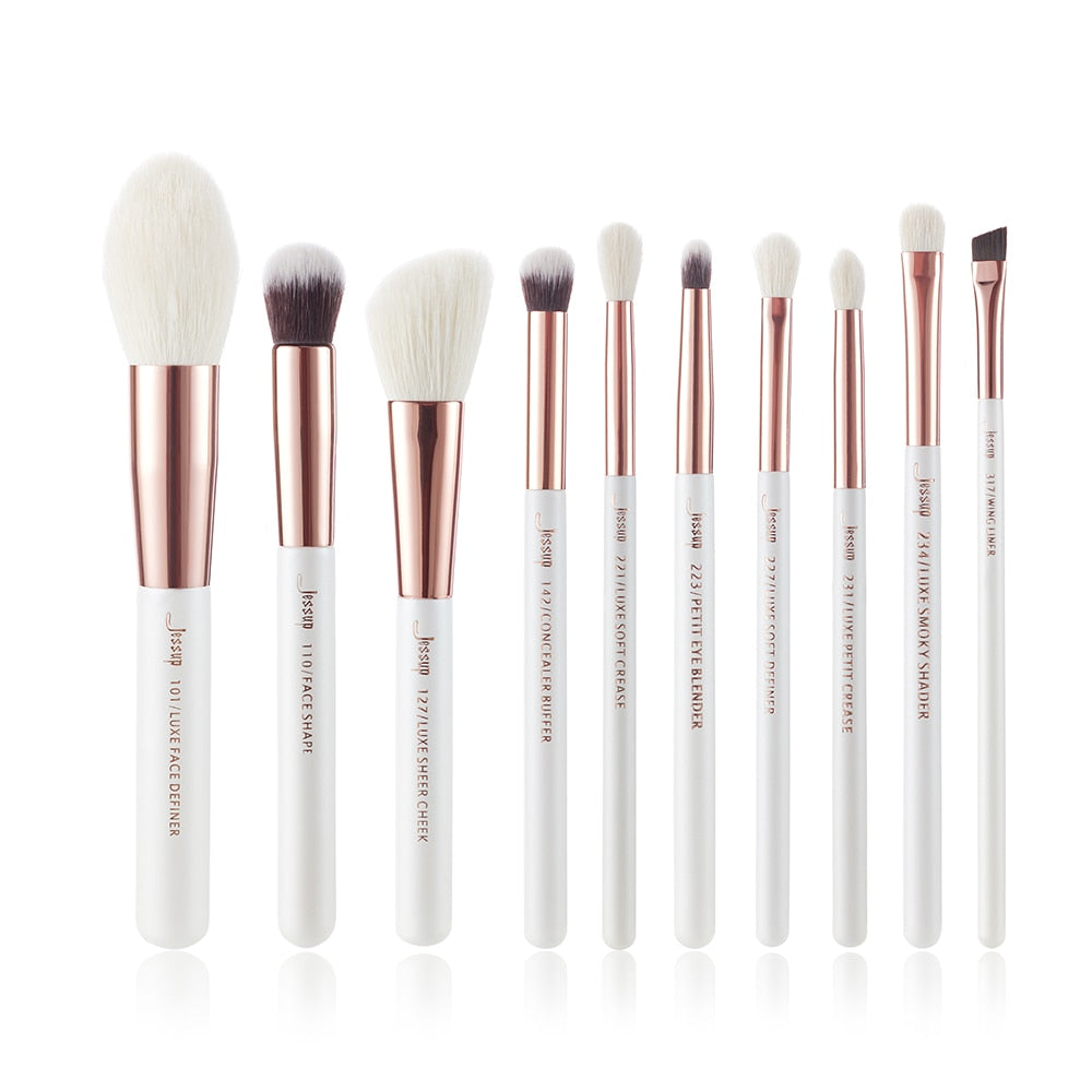 Professional Makeup brushes set, 6- 25pcs Makeup brush Natural Synthetic Foundation Powder Highlighter Pearl White T215