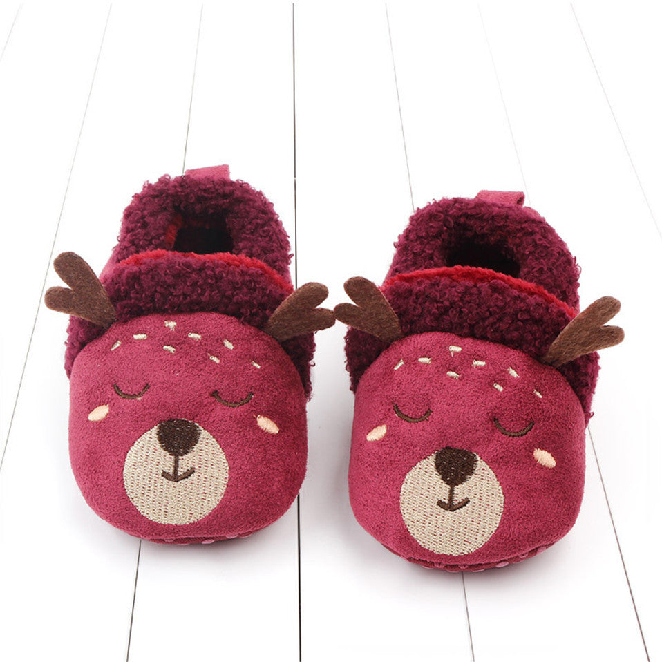 Baby Shoes Adorable Infant Slippers Toddler Baby Boy Girl Knit Crib Shoes Cute Cartoon Anti-slip Prewalker Baby Slippers