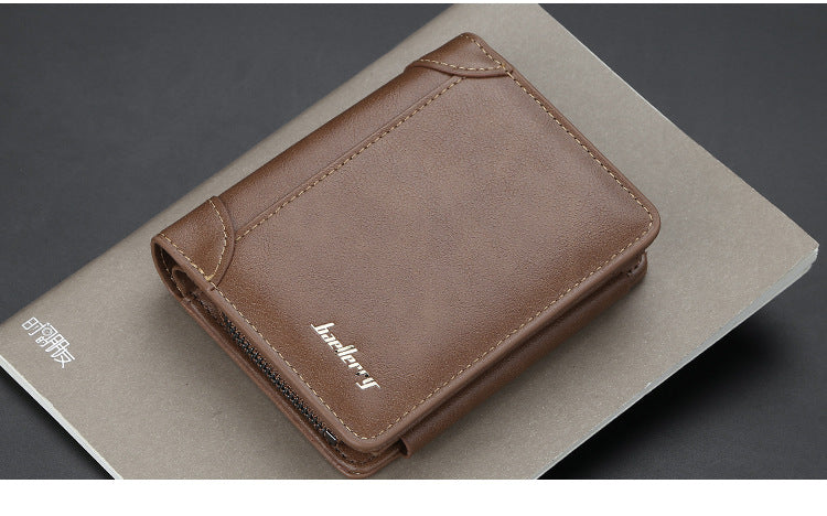 Leather Men Wallets High Quality, Zipper Desigh, Card Holder, Vintage Coin Holder, Men Wallets