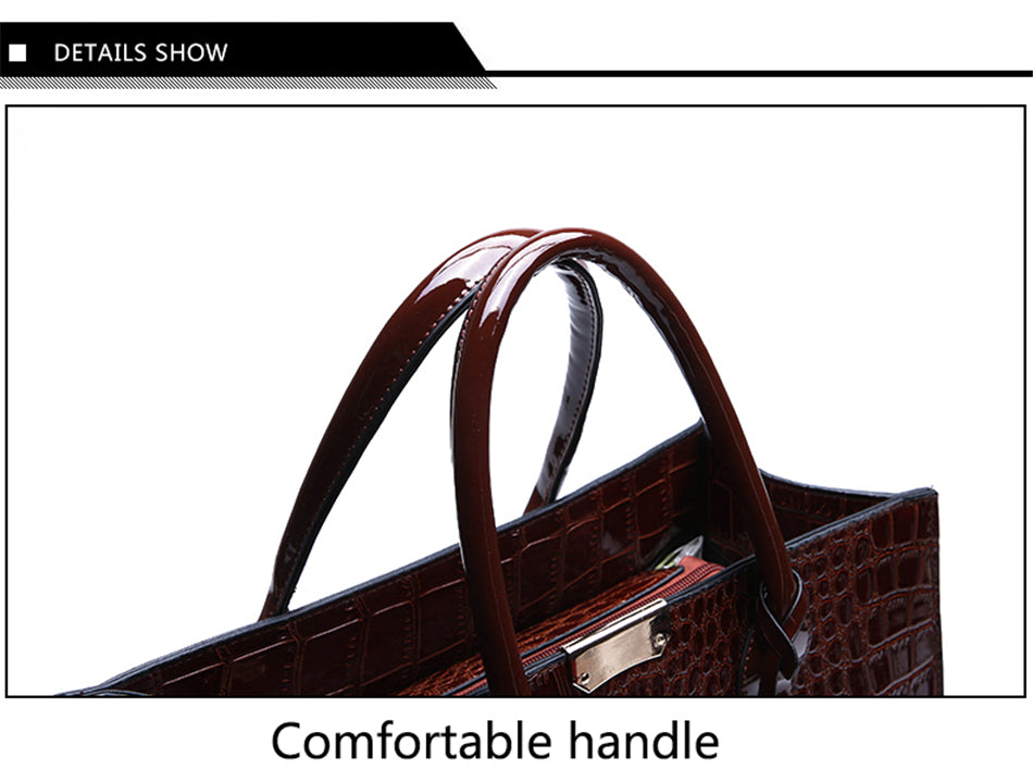 Leather Women Bags, Crocodile Female Crossbody Shoulder Hand Bags, Women High Quality Handbags