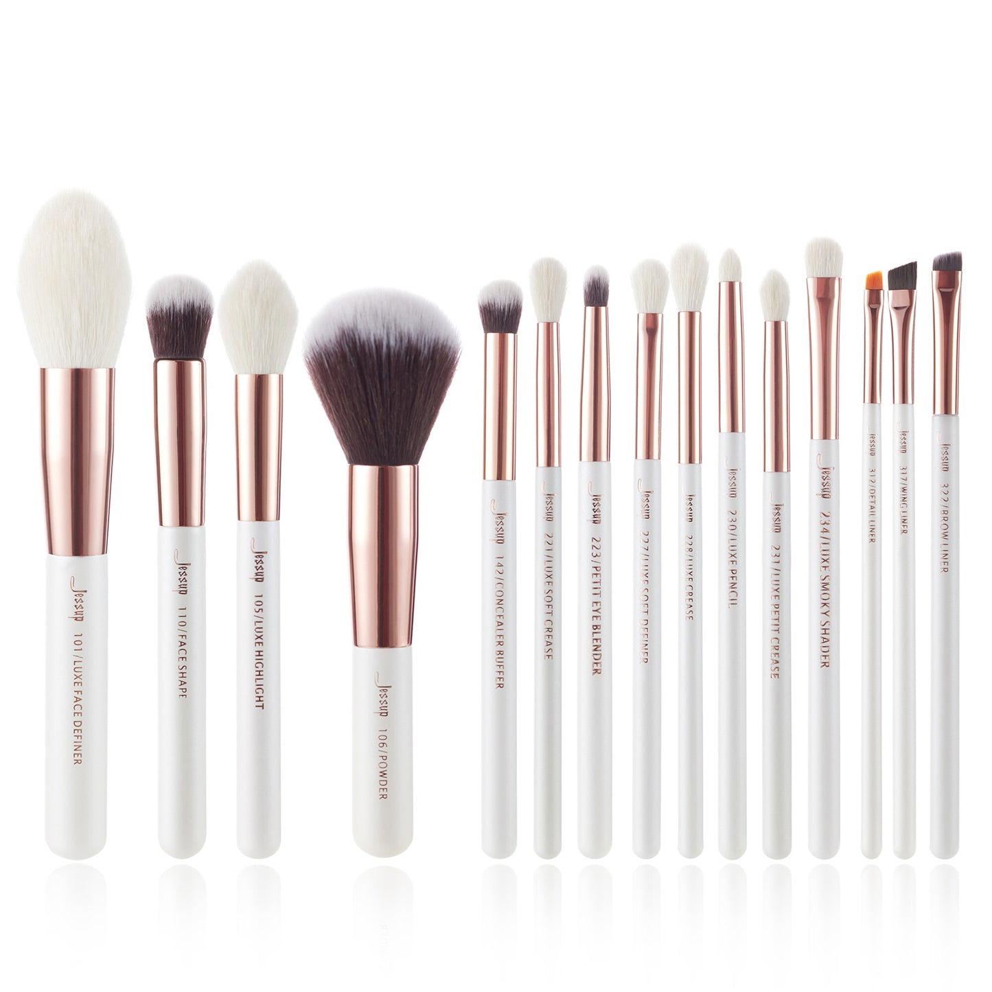 Professional Makeup brushes set, 6- 25pcs Makeup brush Natural Synthetic Foundation Powder Highlighter Pearl White T215