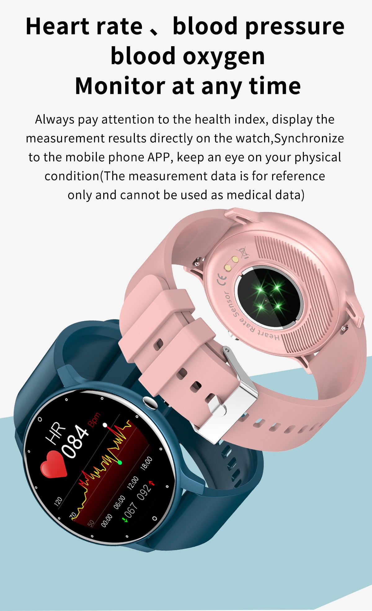 Montre intelligente traqueur d'activité en temps réel moniteur de fréquence cardiaque sport femmes montre intelligente hommes horloge Android, IOS