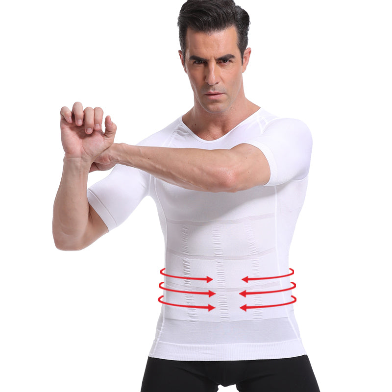 Classic Men Body Toning T-Shirt, Slimming Body, Shaper Corrective Posture Belly, Control Compression, Man Modeling Underwear Corset