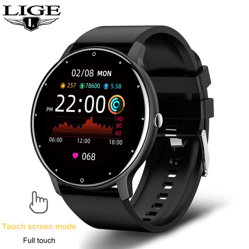 Montre intelligente hommes plein écran tactile Sport Fitness montre IP67 étanche Bluetooth Smartwatch hommes