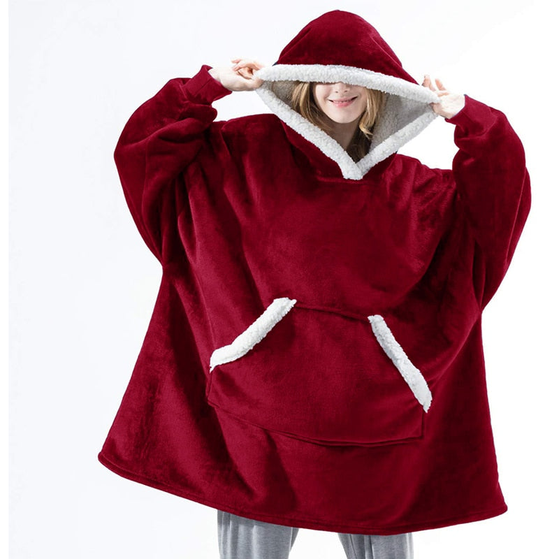 Oversized Hoodies Sweatshirt Women Winter Hoodies Fleece Blanket With Sleeves Pullover Oversize Women Hoody Sweatshirts