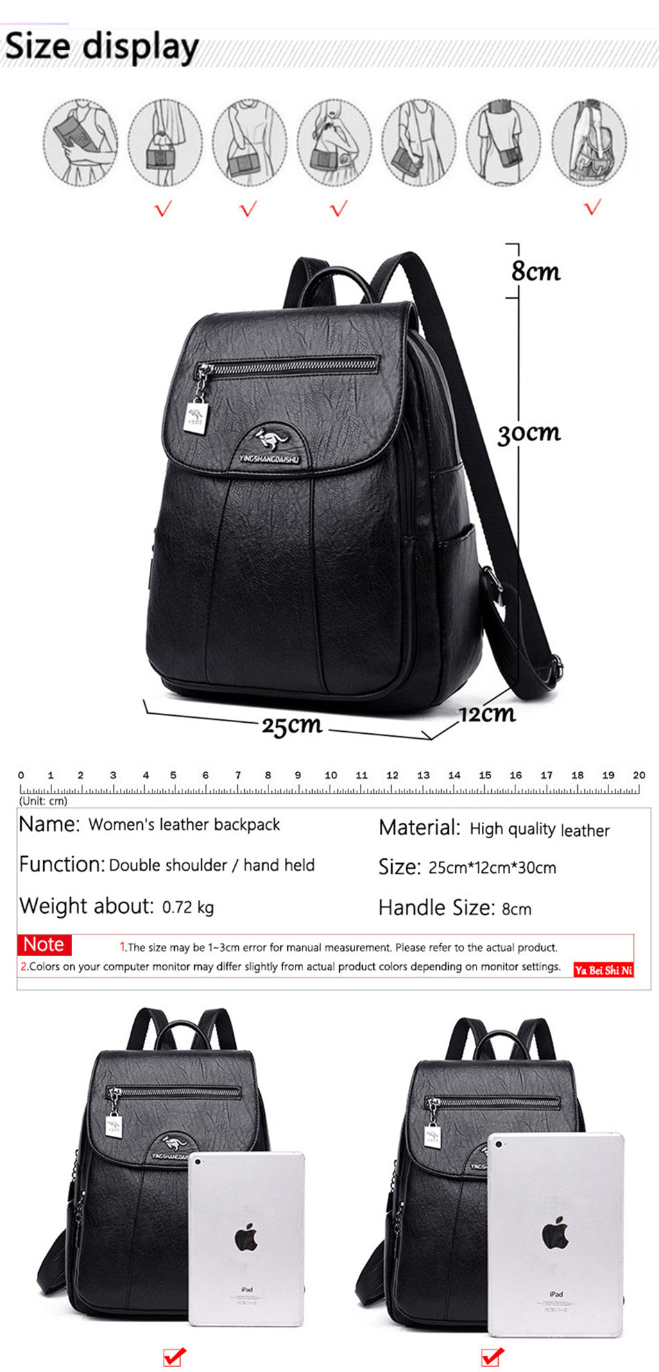 Women Soft Leather Backpacks, Vintage Female Shoulder Bags, Casual Travel Ladies Bagpack, School Bags