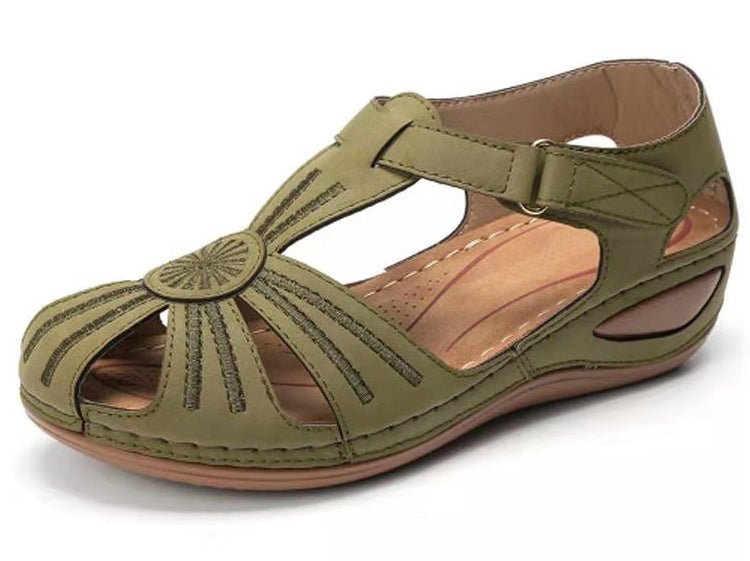 Sommer-Damensandalen, Damenschuhe mit weichem Boden, Plateausandalen, Gladiator-Absätze