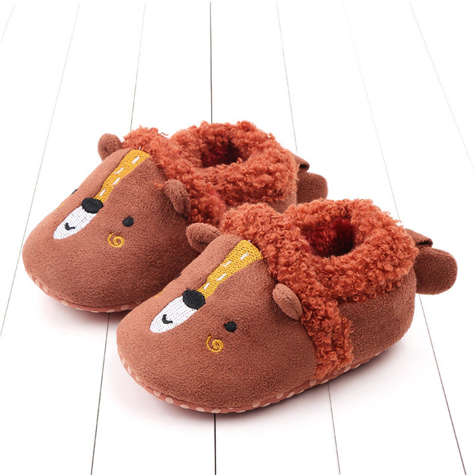 Baby Shoes Adorable Infant Slippers Toddler Baby Boy Girl Knit Crib Shoes Cute Cartoon Anti-slip Prewalker Baby Slippers