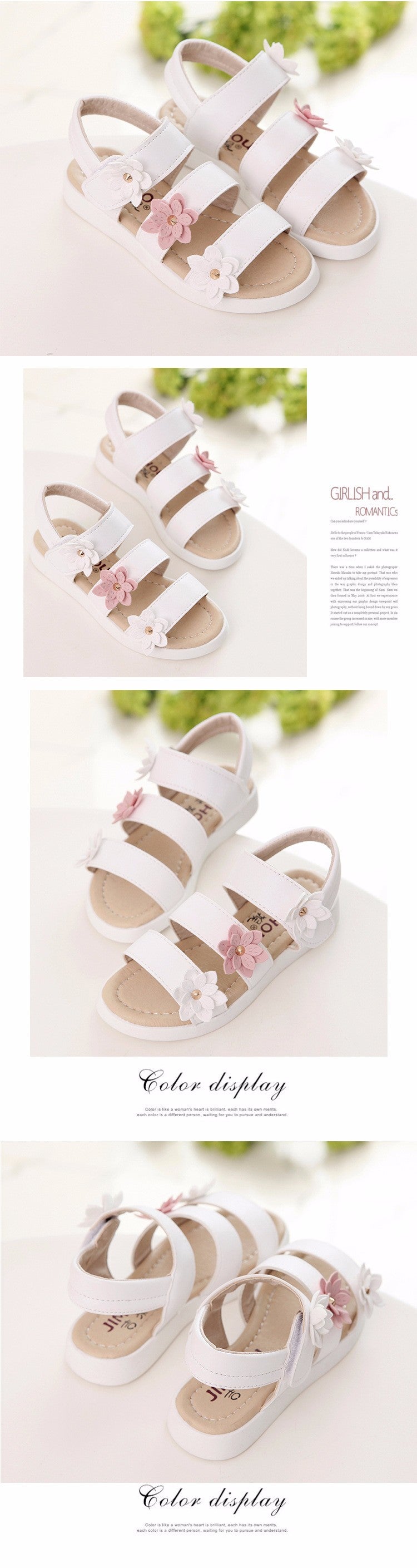 Sommerliche Prinzessinnen-Sandalen mit Blumenmuster für Mädchen – stilvolles Gladiator-Design mit süßer Weichheit und hoher Qualität