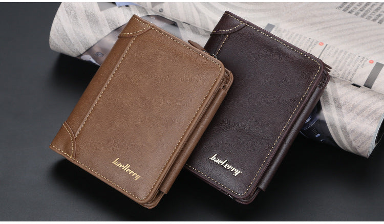 Leather Men Wallets High Quality, Zipper Desigh, Card Holder, Vintage Coin Holder, Men Wallets