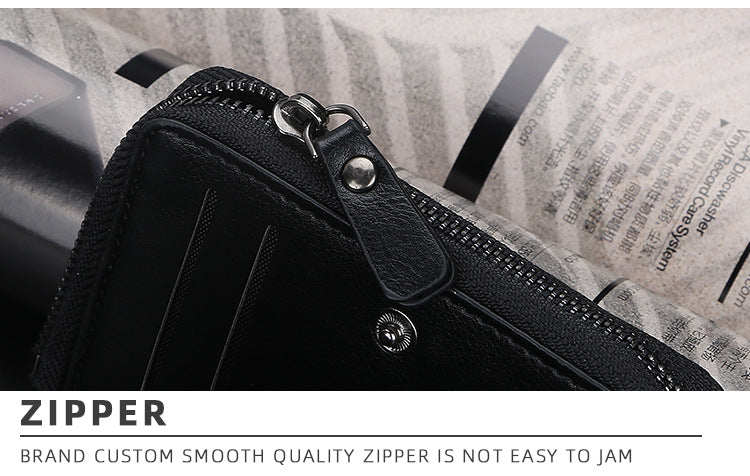 Leather Men Wallets High Quality, Zipper Desigh, Card Holder, Vintage Coin Holder, Men Wallets