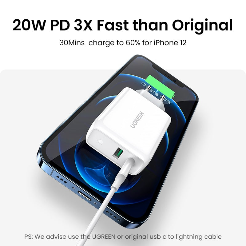 38W Fast USB Charger, Quick Charge 4.0, 3.0, Type C PD Fast Charging, USB Charger, QC 4.0, 3.0, Phone Charger