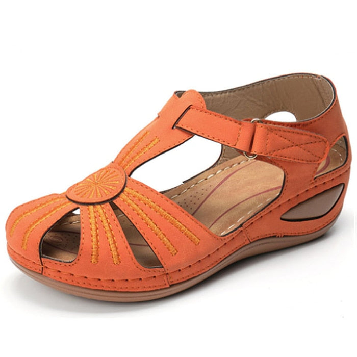 Sommer-Damensandalen, Damenschuhe mit weichem Boden, Plateausandalen, Gladiator-Absätze