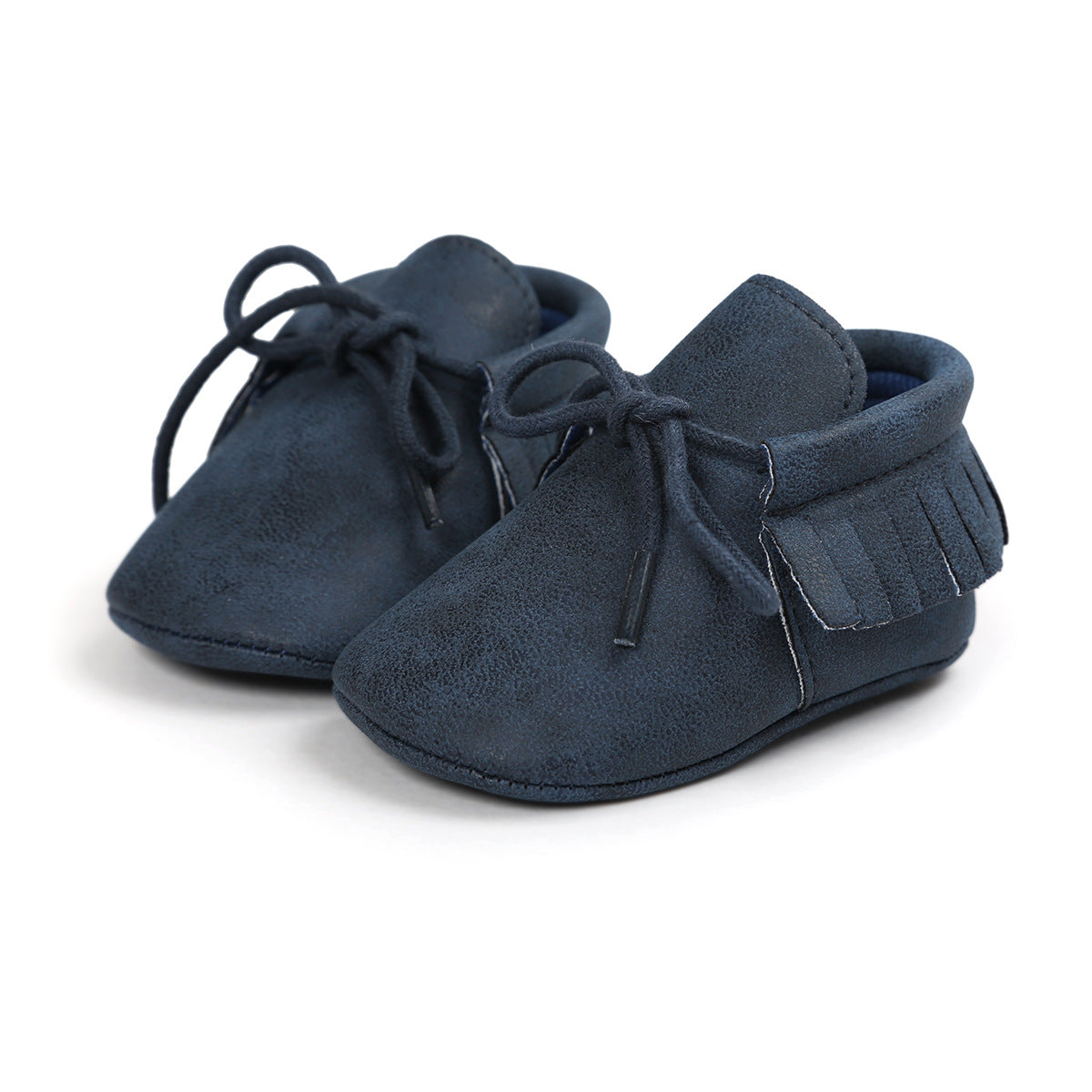 Newborn Shoes Infant Boy Girl Classical Lace-up Tassels Suede Sofe Anti-slip Toddler Crib Crawl Moccasins