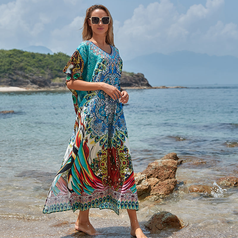 Strand Cover Up Robe Plage Vestido Playa Strand Pareo Badeanzug Cover Up Bademode Badeanzug Frauen Maxi Kleid