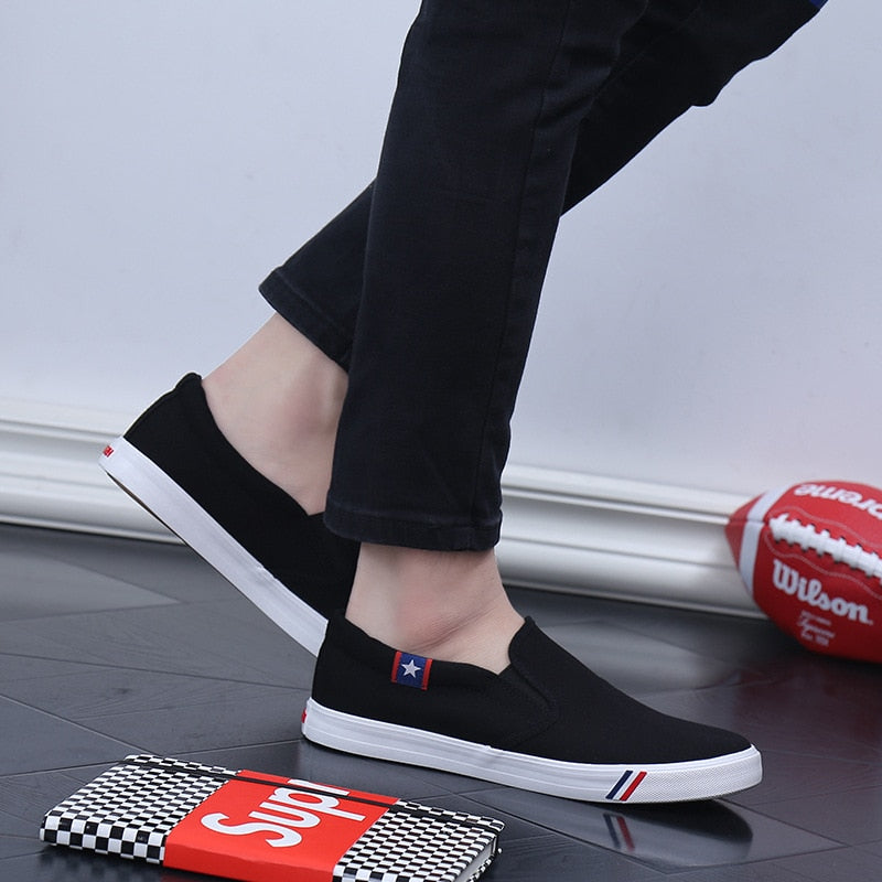 Mens Shoes Canvas Spring, Summer Slip-on Unisex, Fashion Sneakers Flats Breathable, Light Lovers Shoes Footwear