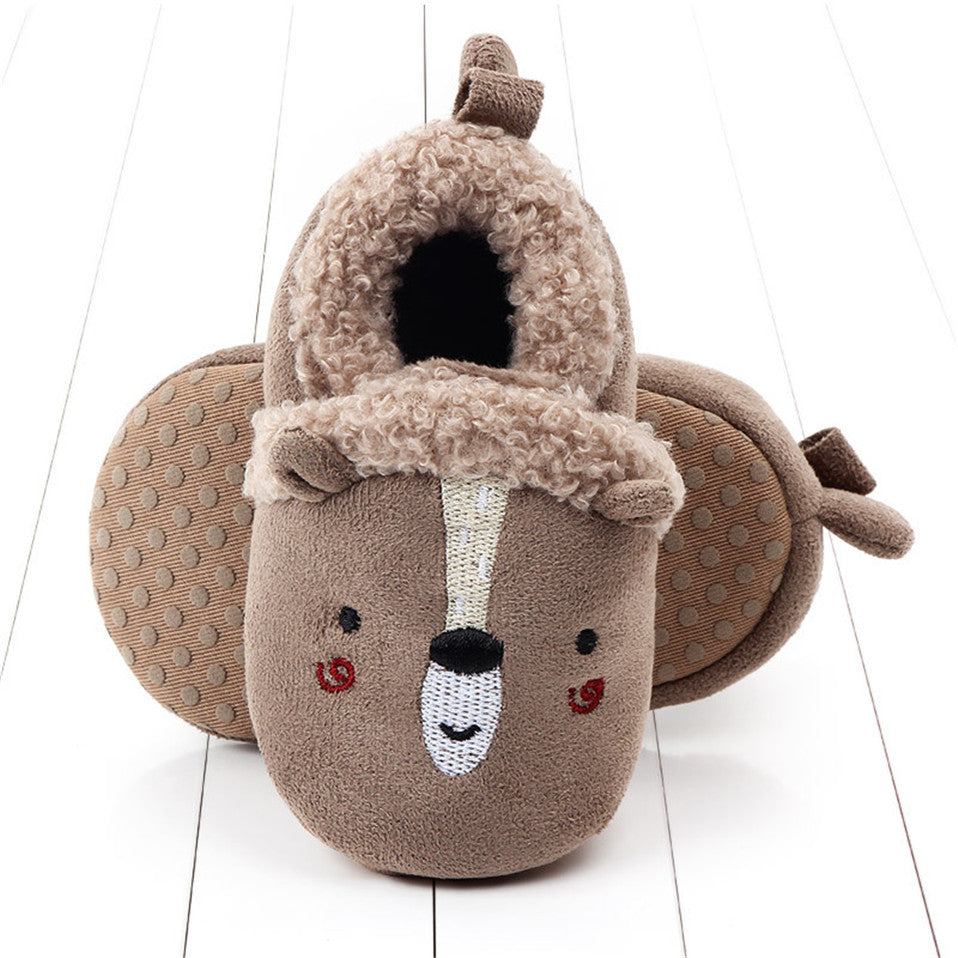 Baby Shoes Adorable Infant Slippers Toddler Baby Boy Girl Knit Crib Shoes Cute Cartoon Anti-slip Prewalker Baby Slippers