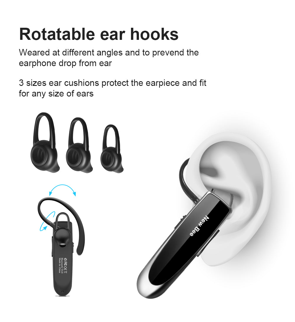 Bluetooth-Headset 5.0, kabellose Kopfhörer. Kopfhörer mit Mikrofon. 24-Stunden-Ohrhörer, Mini-Ohrhörer, Freisprecheinrichtung