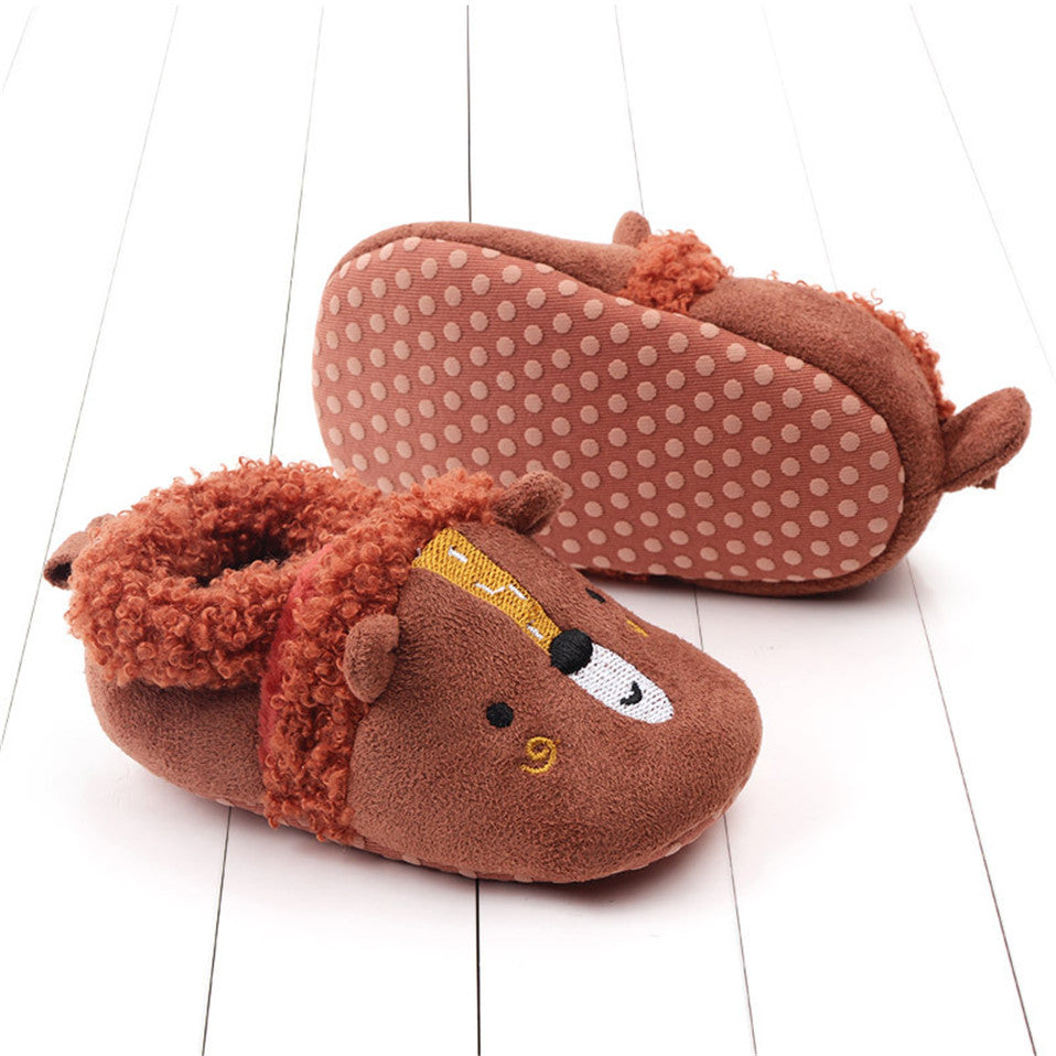 Baby Shoes Adorable Infant Slippers Toddler Baby Boy Girl Knit Crib Shoes Cute Cartoon Anti-slip Prewalker Baby Slippers