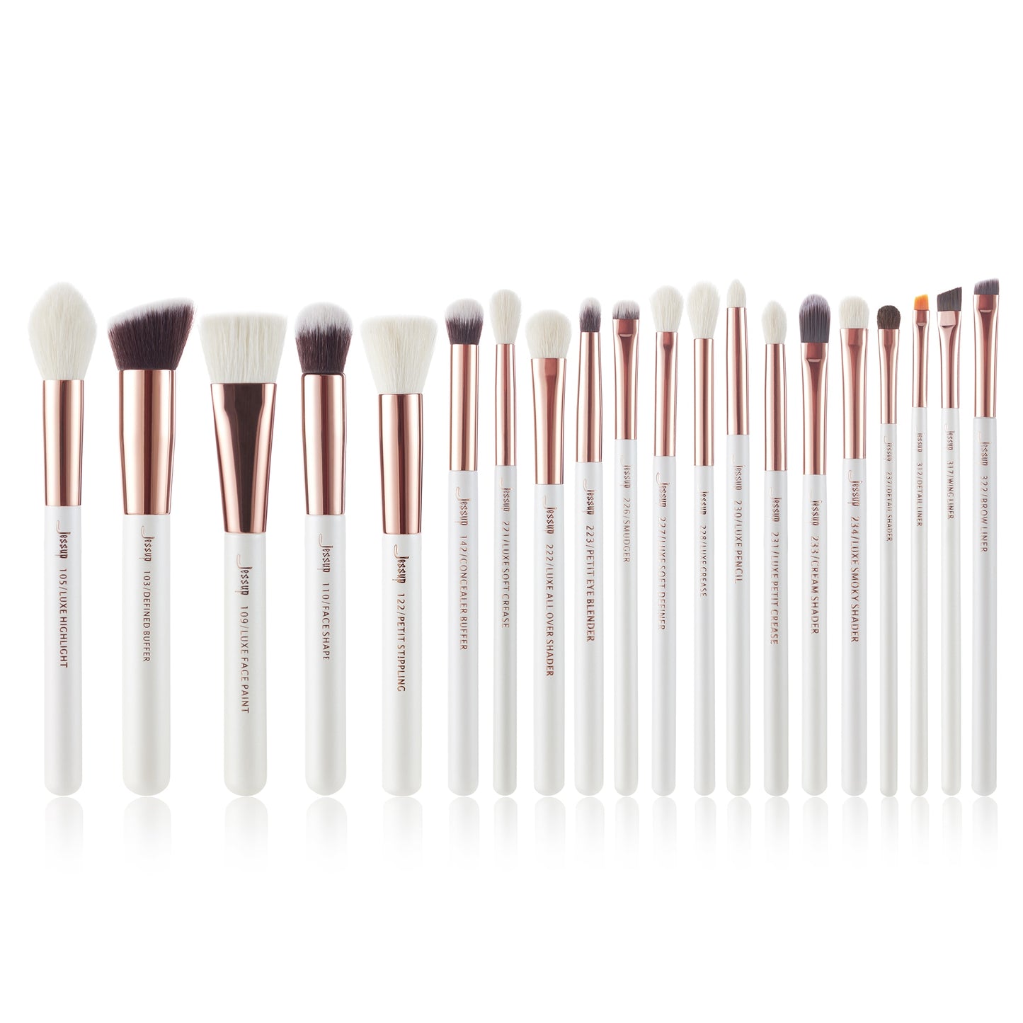 Professional Makeup brushes set, 6- 25pcs Makeup brush Natural Synthetic Foundation Powder Highlighter Pearl White T215