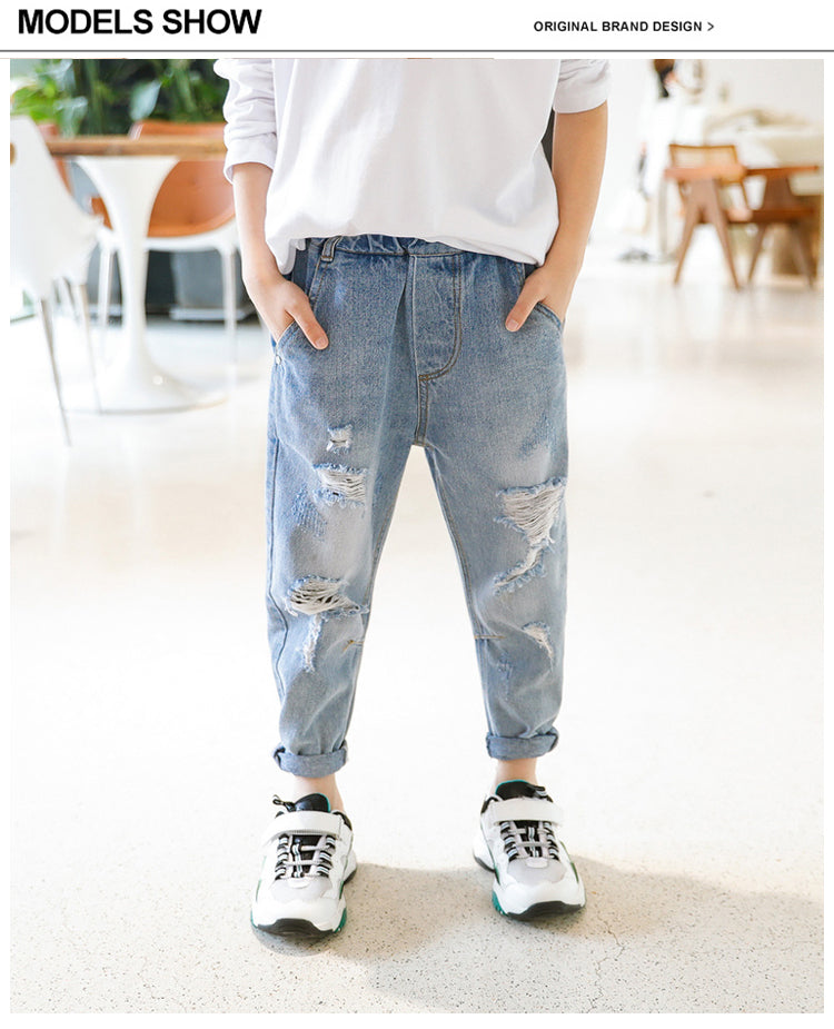 Boys Jeans Denim Trousers Kids Clothes Children Clothes Spring  Straight Cowboy Trousers Casual Pants 2-6 Years