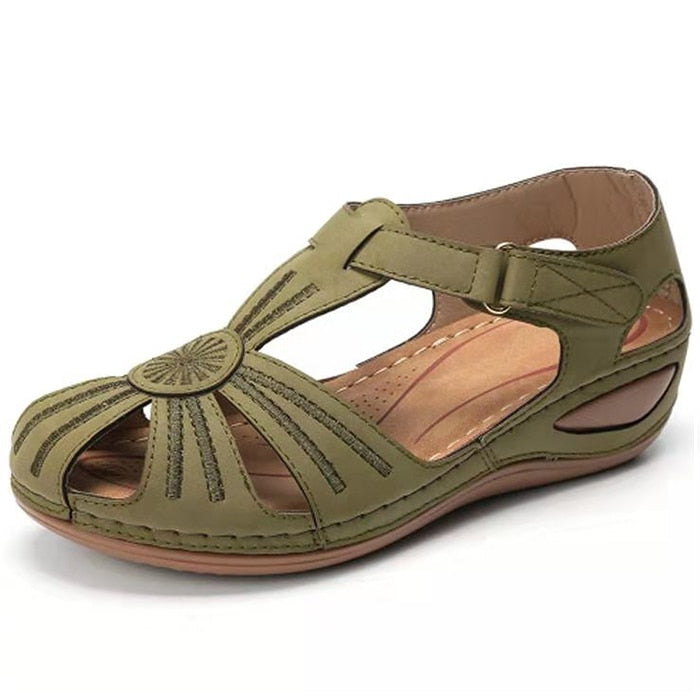 Sommer-Damensandalen, Damenschuhe mit weichem Boden, Plateausandalen, Gladiator-Absätze