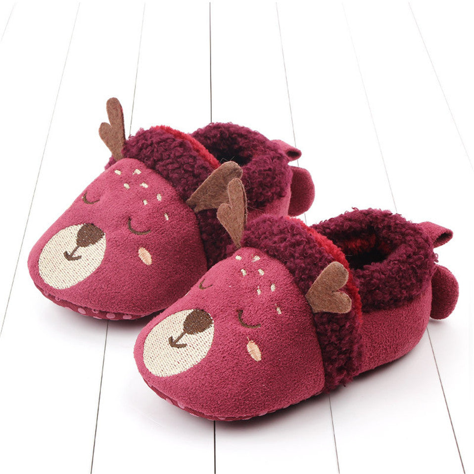 Baby Shoes Adorable Infant Slippers Toddler Baby Boy Girl Knit Crib Shoes Cute Cartoon Anti-slip Prewalker Baby Slippers