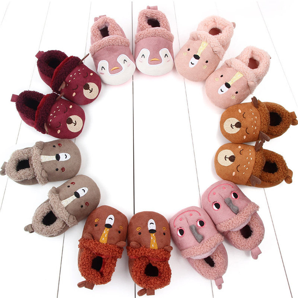 Baby Shoes Adorable Infant Slippers Toddler Baby Boy Girl Knit Crib Shoes Cute Cartoon Anti-slip Prewalker Baby Slippers