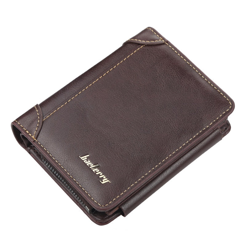 Leather Men Wallets High Quality, Zipper Desigh, Card Holder, Vintage Coin Holder, Men Wallets