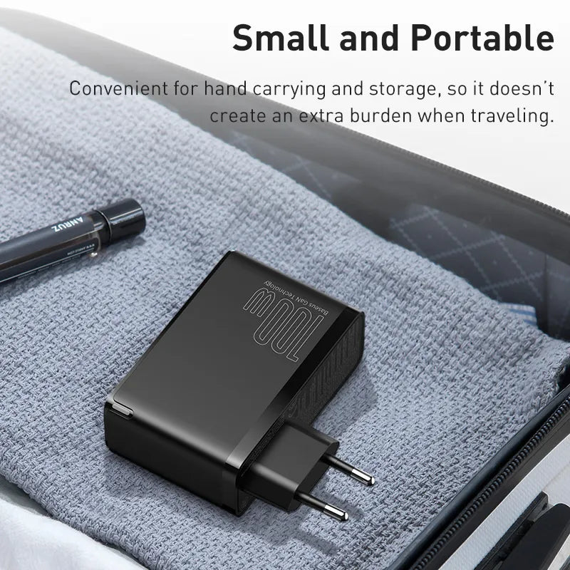 Chargeur mural Baseus 100W, USB Type C, chargeur rapide PD avec Charge rapide 4.0, 3.0, chargeur de téléphone USB pour MacBook ordinateur portable iPhone