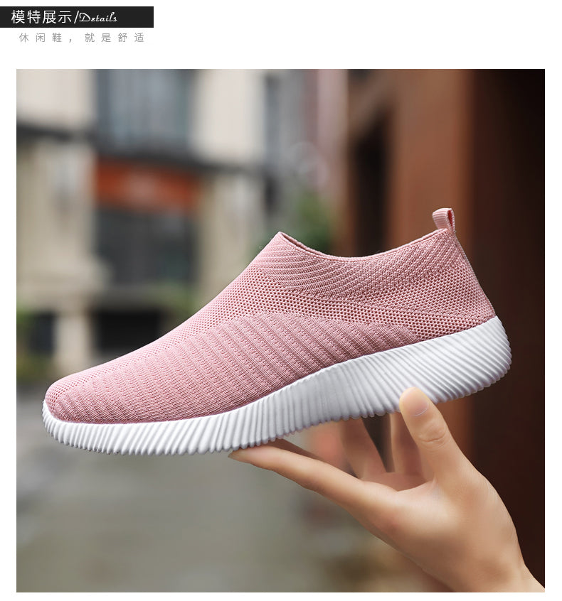 Women Vulcanized Shoes: High-Quality Slip-On Sneakers and Flats for Comfortable Walking and LoafingWalking Flat