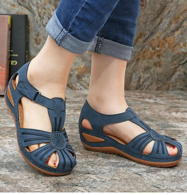 Sandales d'été pour femmes, chaussures pour femmes à fond souple, sandales à plateforme, talons gladiateur