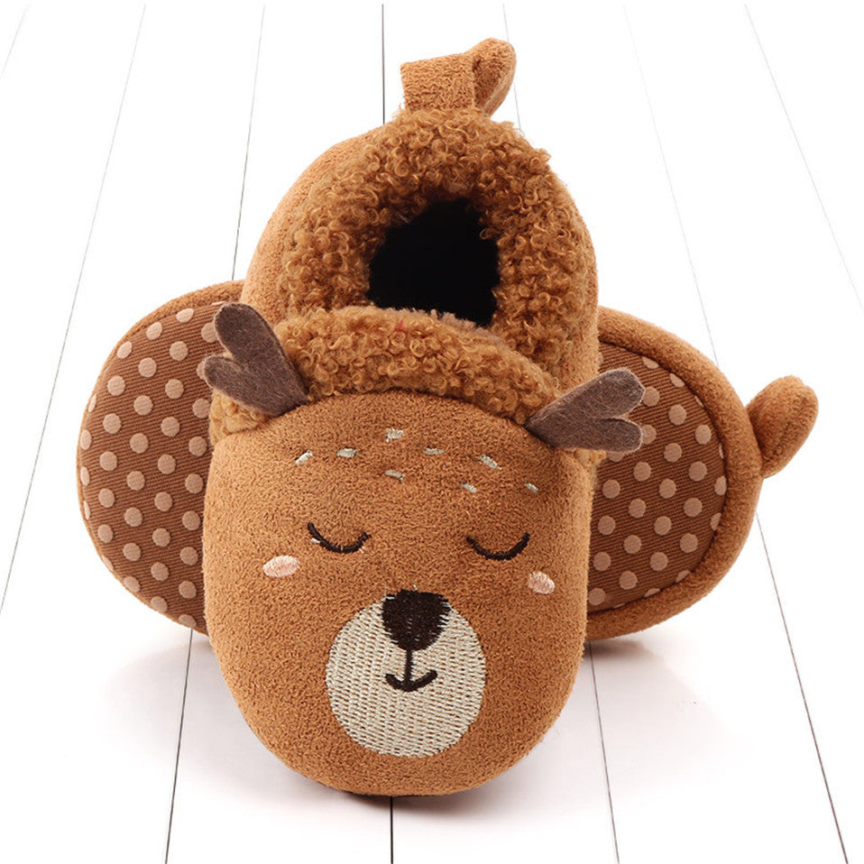 Baby Shoes Adorable Infant Slippers Toddler Baby Boy Girl Knit Crib Shoes Cute Cartoon Anti-slip Prewalker Baby Slippers