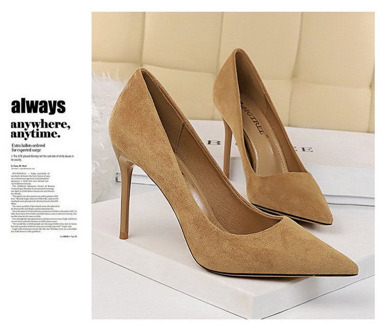 Fashionable Suede High Heel Pumps: Women's Comfortable Office and Party Shoes